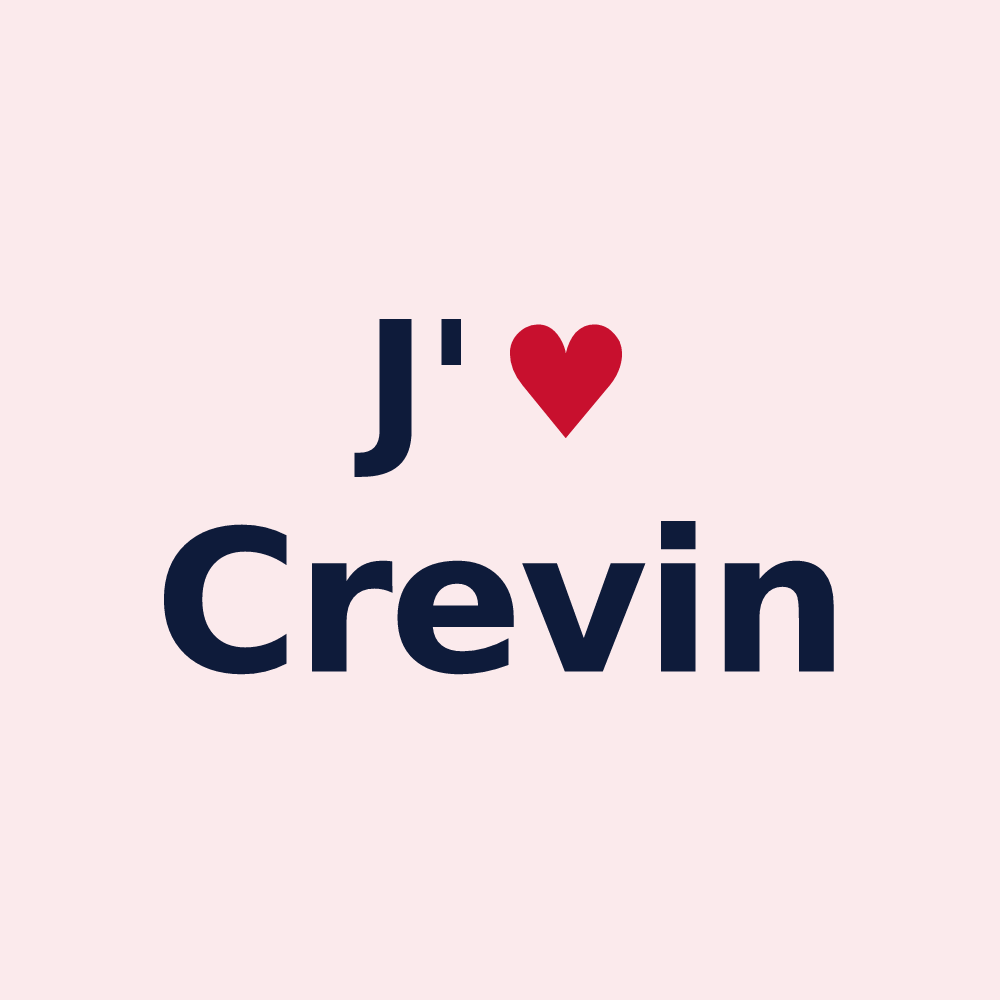 Magnet personnalisé Crevin — design J'aime Crevin
