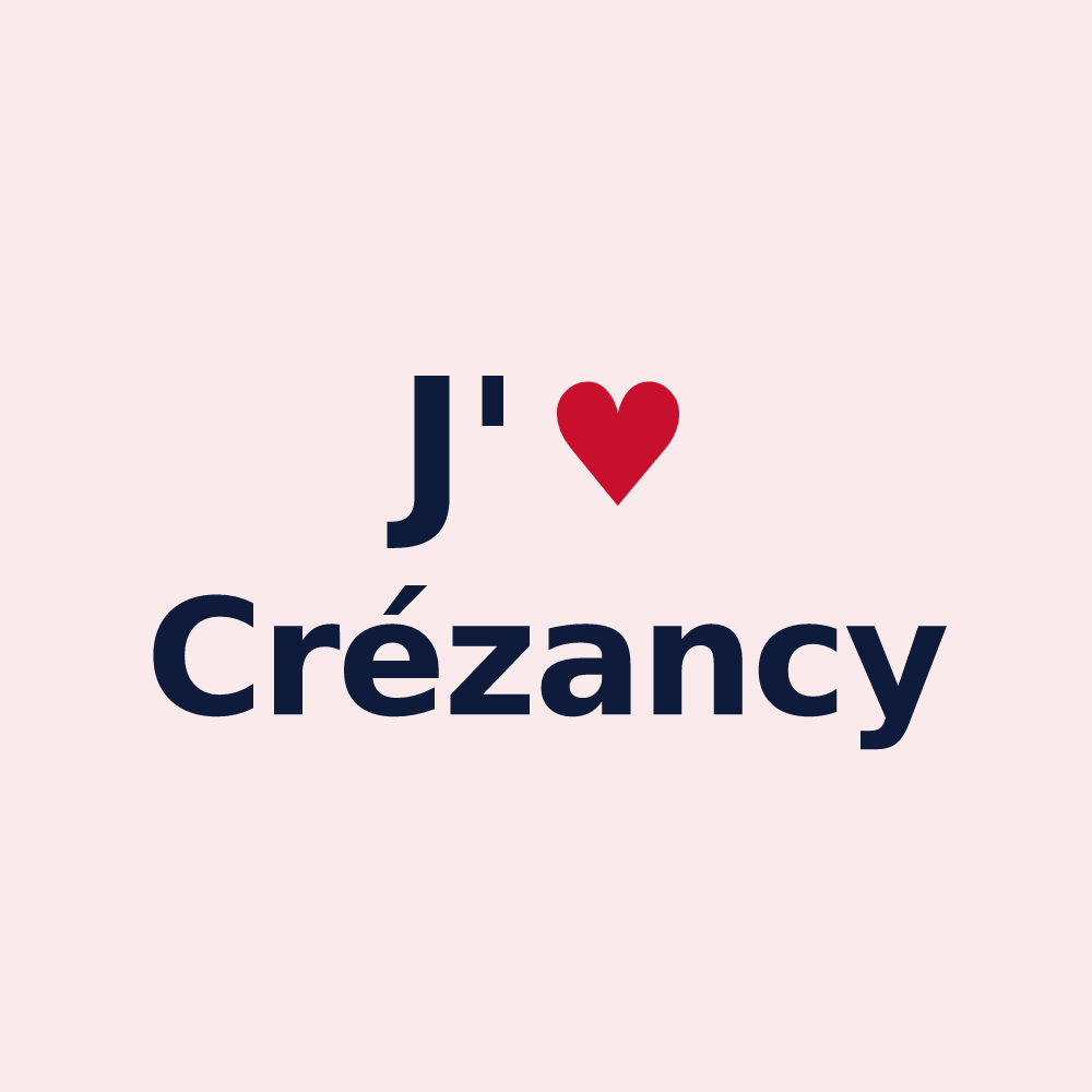 Magnet personnalisé Crézancy — design J'aime Crézancy