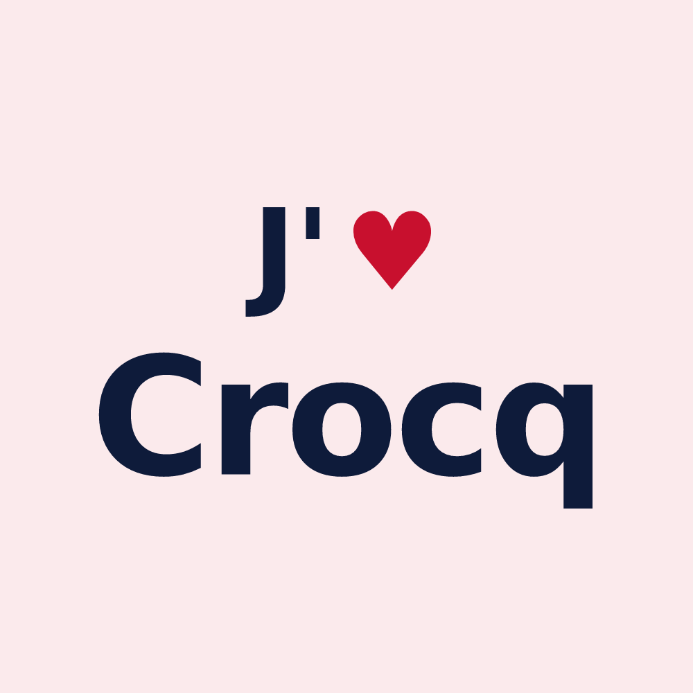 Magnet personnalisé Crocq — design « J'aime Crocq » imprimé sur le magnet