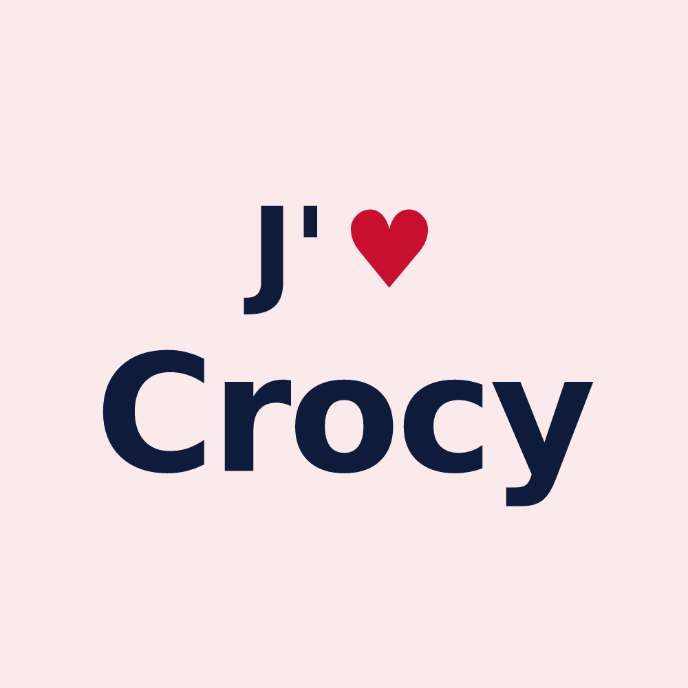 Magnet personnalisé Crocy — design J'aime Crocy