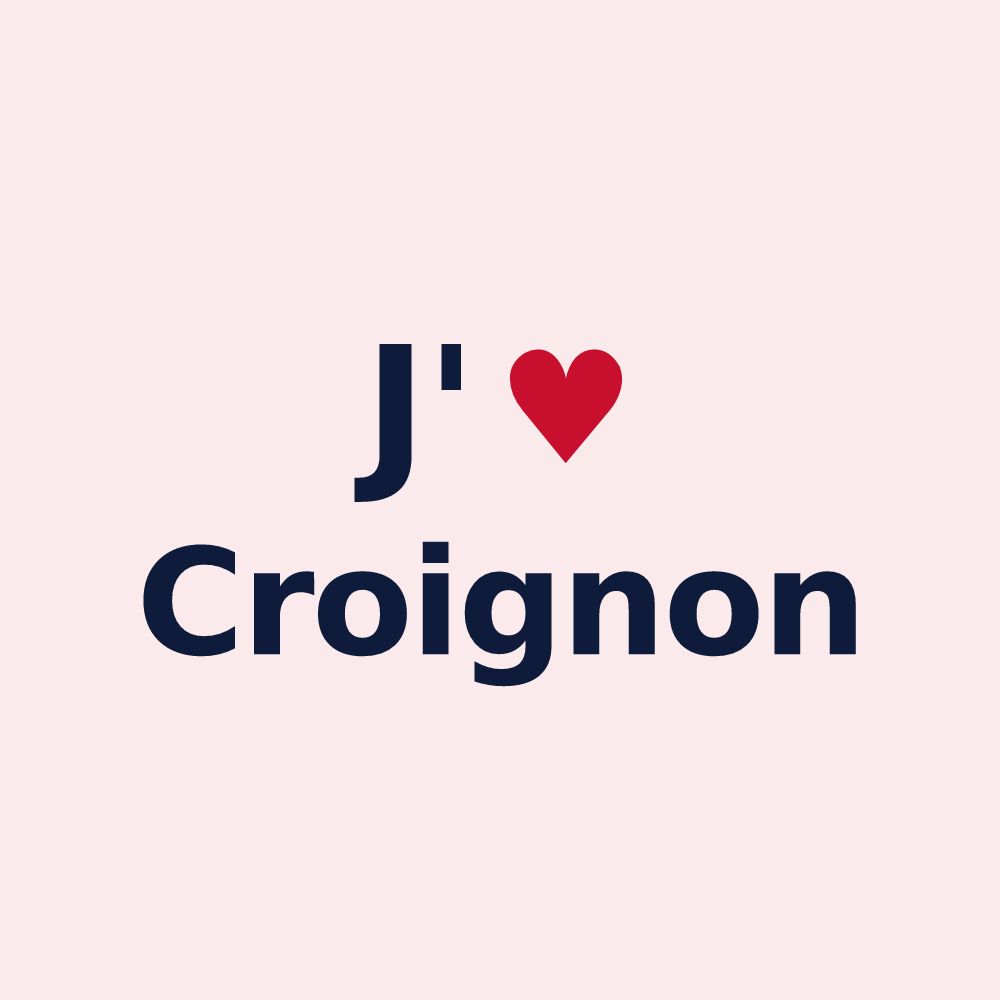 Magnet personnalisé Croignon — design J'aime Croignon
