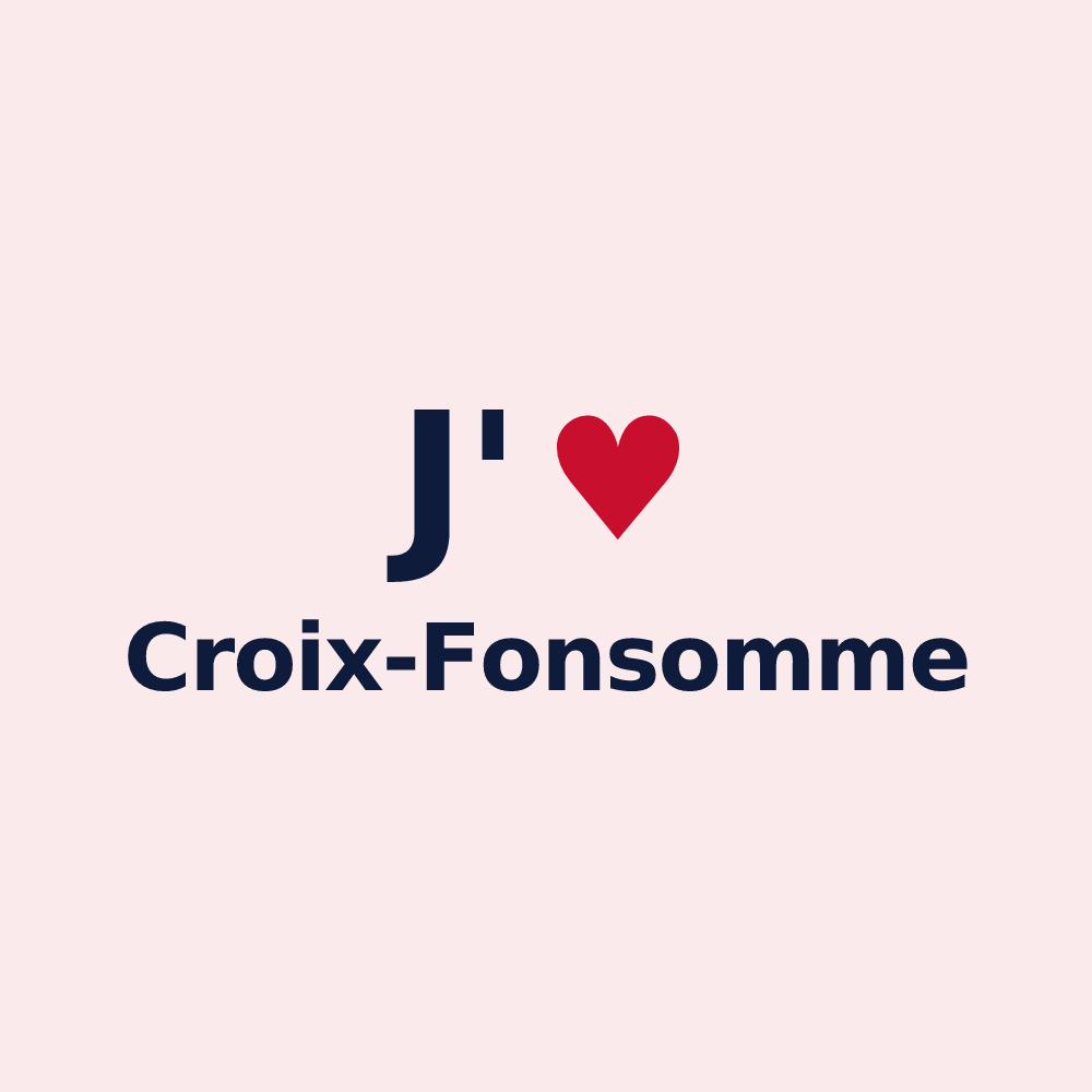 Magnet personnalisé Croix-Fonsomme — design « J'aime Croix-Fonsomme » imprimé sur le magnet