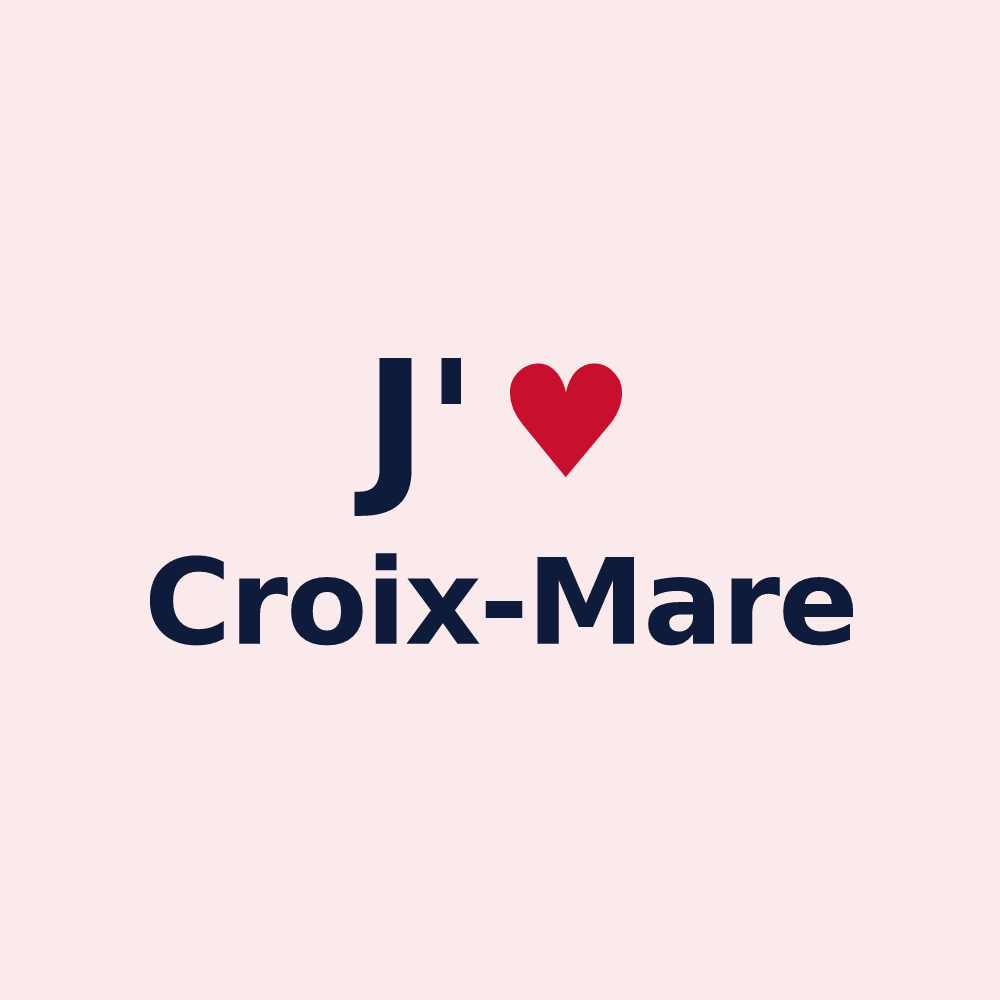 Magnet personnalisé Croix-Mare — design « J'aime Croix-Mare » imprimé sur le magnet