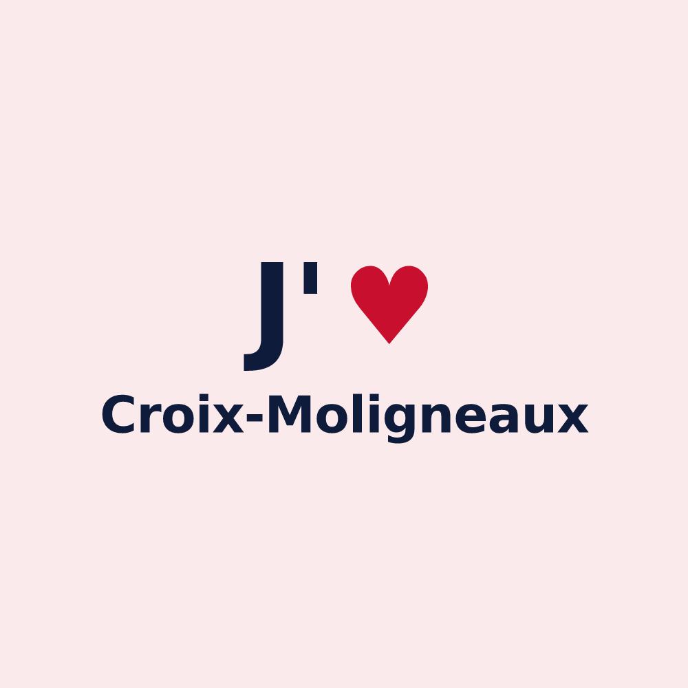 Magnet personnalisé Croix-Moligneaux — design J'aime Croix-Moligneaux