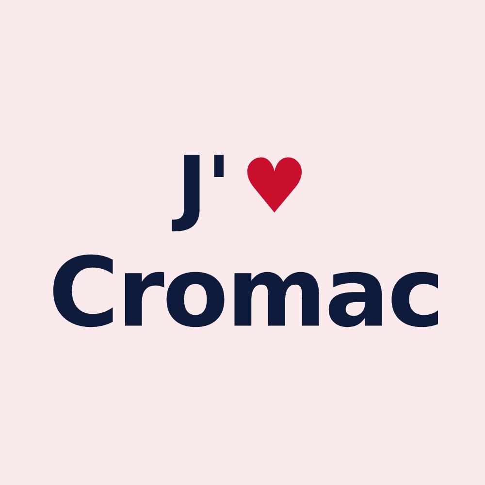 Magnet personnalisé Cromac — design « J'aime Cromac » imprimé sur le magnet