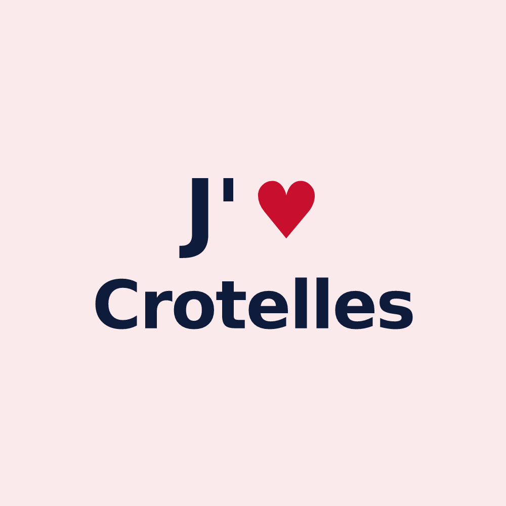 Magnet personnalisé Crotelles — design « J'aime Crotelles » imprimé sur le magnet