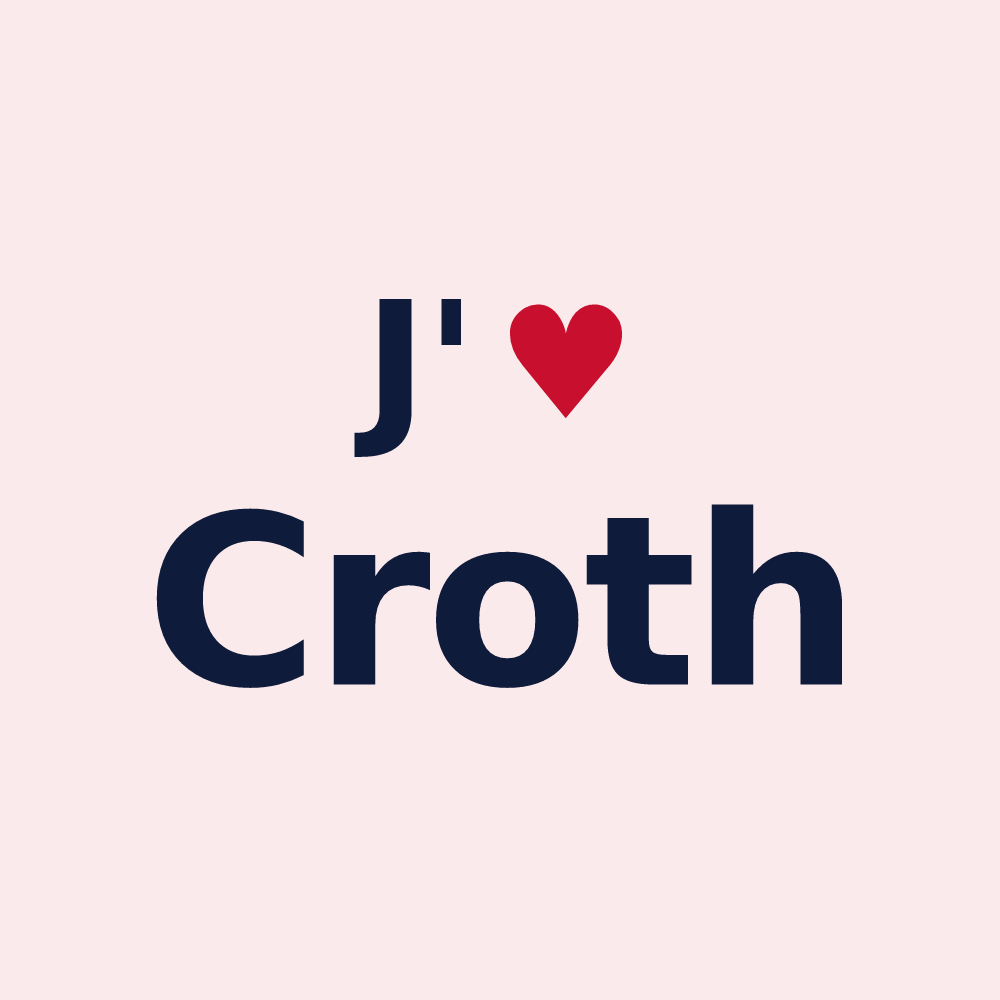 Magnet personnalisé Croth — design « J'aime Croth » imprimé sur le magnet