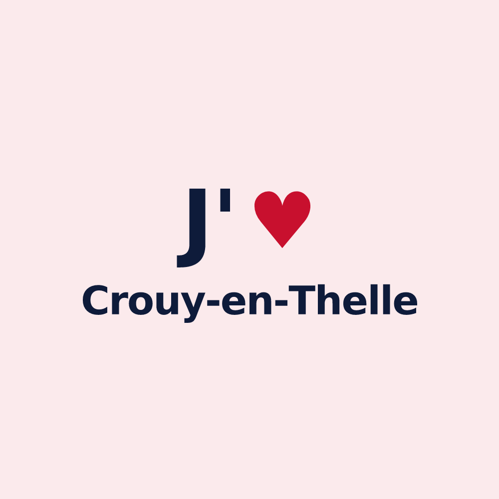 Magnet personnalisé Crouy-en-Thelle — design J'aime Crouy-en-Thelle