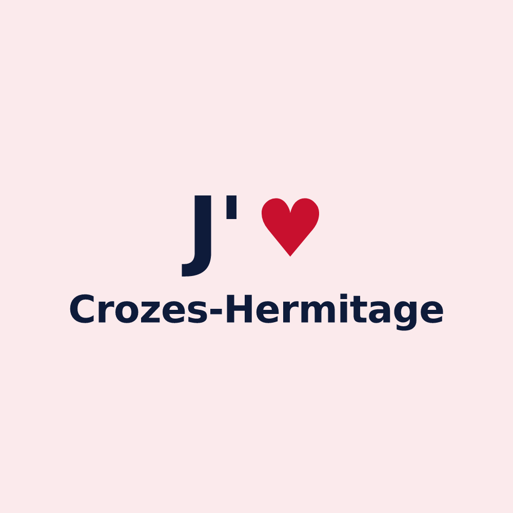 Magnet personnalisé Crozes-Hermitage — design « J'aime Crozes-Hermitage » imprimé sur le magnet