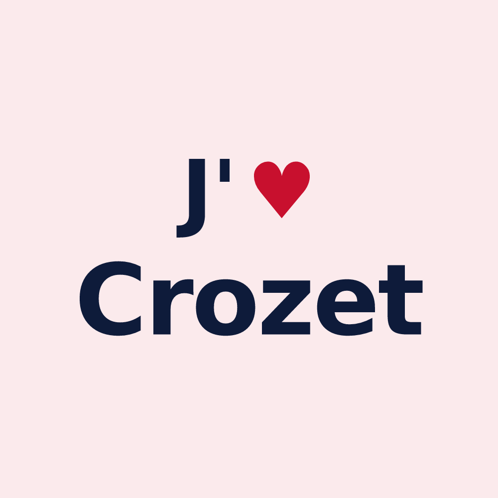 Magnet personnalisé Crozet — design « J'aime Crozet » imprimé sur le magnet