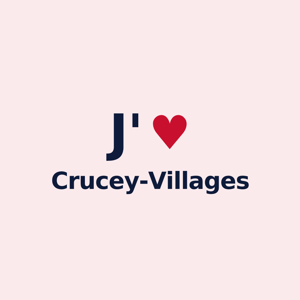 Magnet personnalisé Crucey-Villages — design J'aime Crucey-Villages