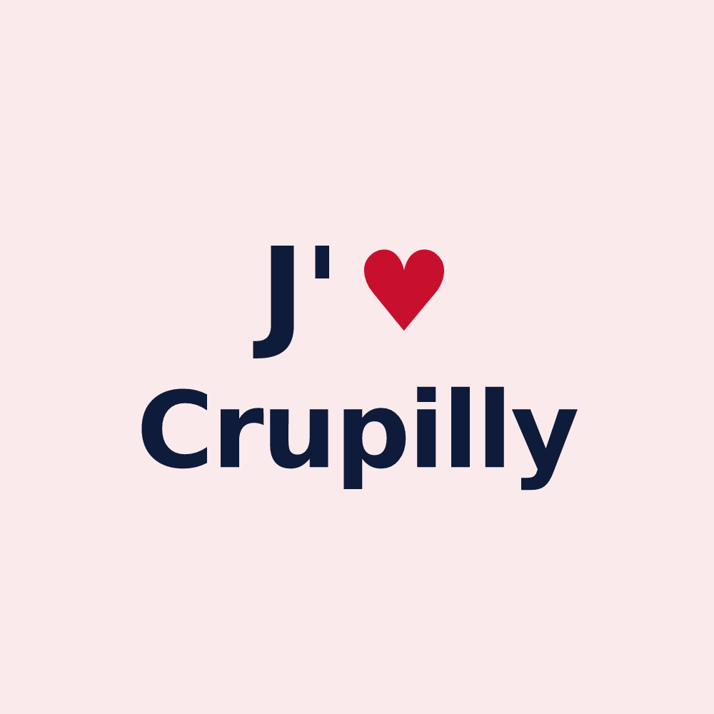 Magnet personnalisé Crupilly — design J'aime Crupilly