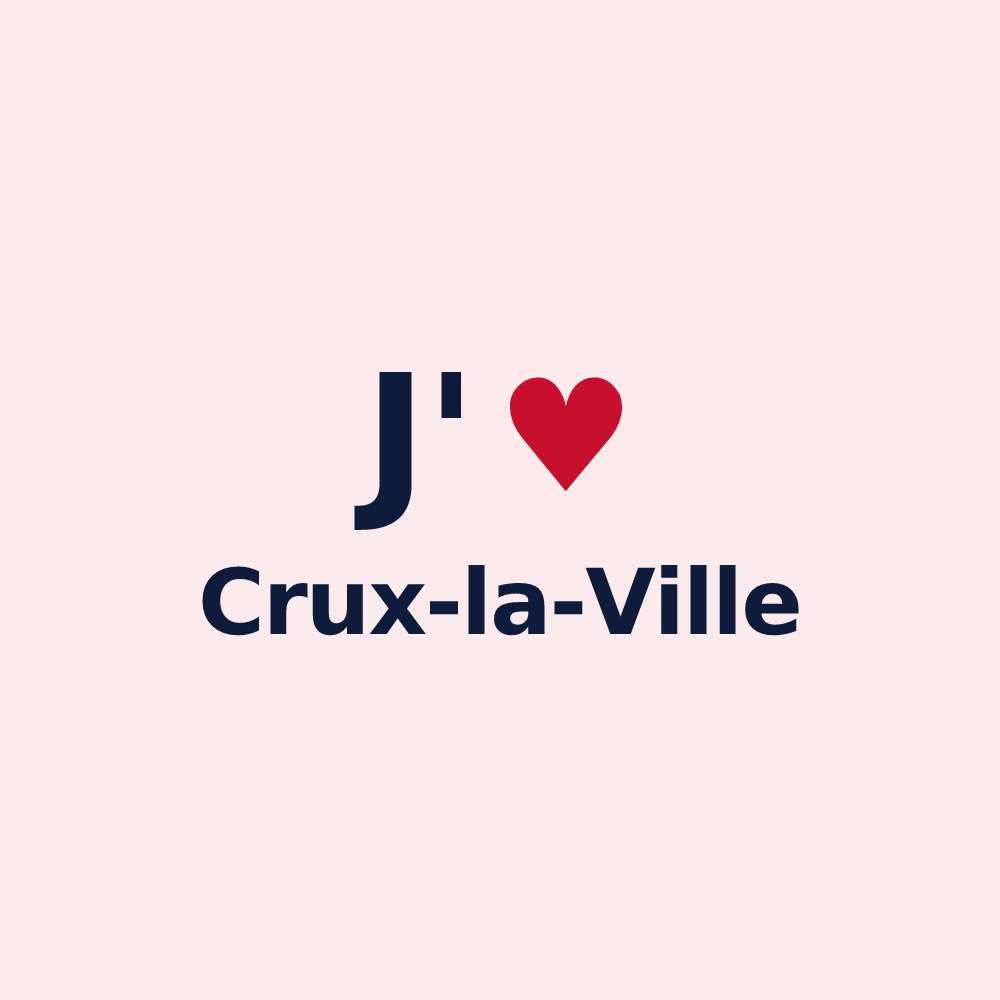 Magnet personnalisé Crux-la-Ville — design « J'aime Crux-la-Ville » imprimé sur le magnet