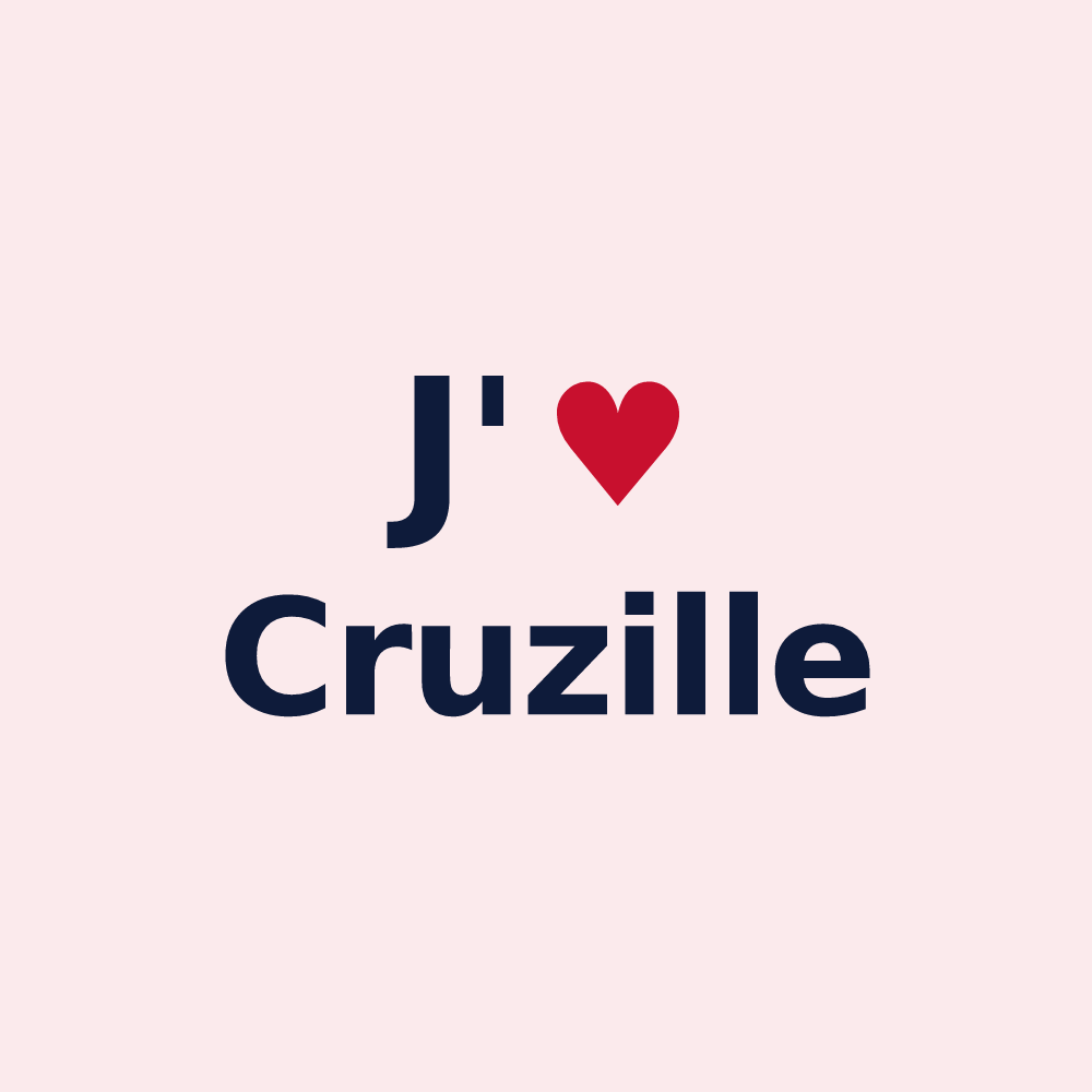 Magnet personnalisé Cruzille — design « J'aime Cruzille » imprimé sur le magnet