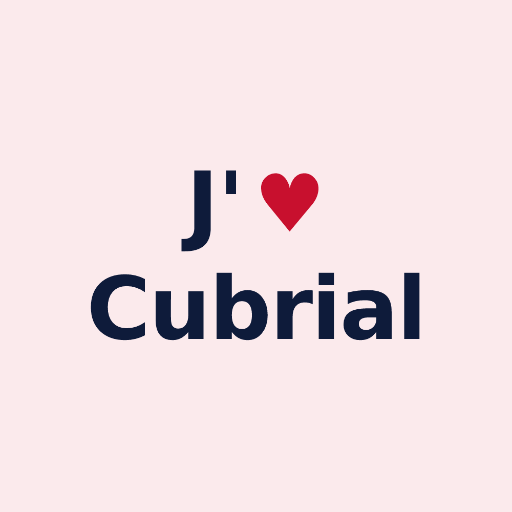 Magnet personnalisé Cubrial — design J'aime Cubrial