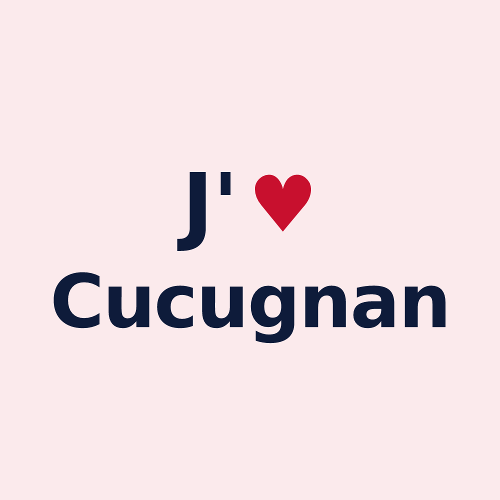 Magnet personnalisé Cucugnan — design J'aime Cucugnan