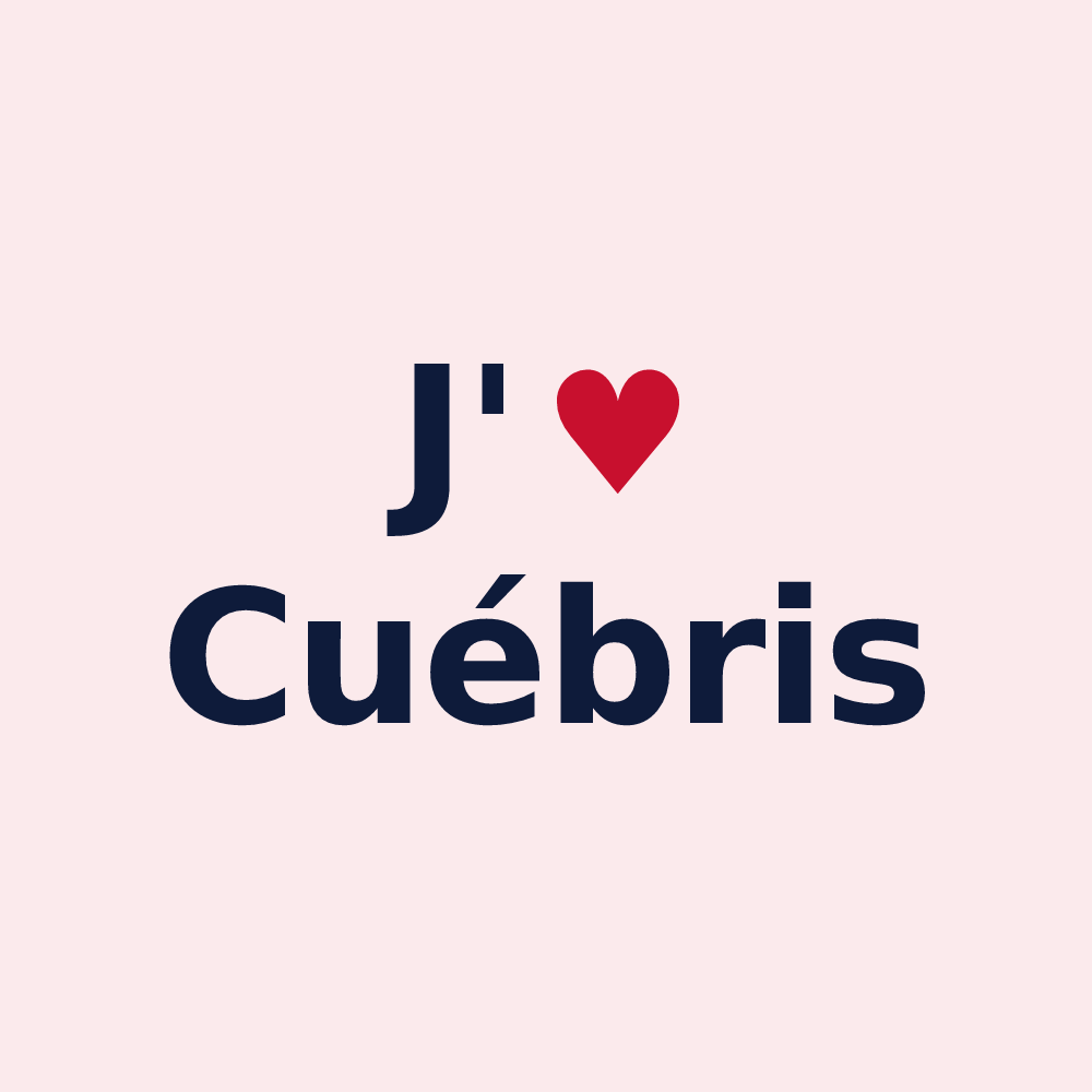 Magnet personnalisé Cuébris — design J'aime Cuébris