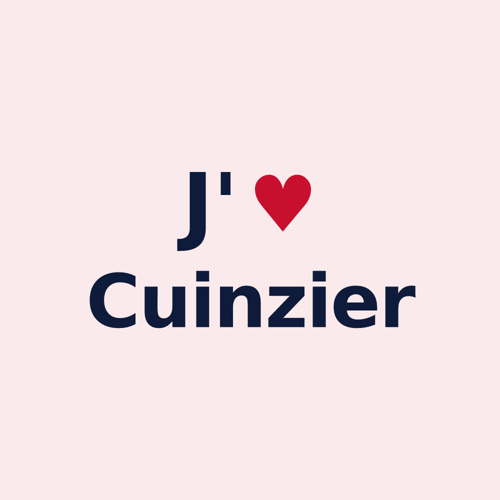 Magnet personnalisé Cuinzier — design J'aime Cuinzier