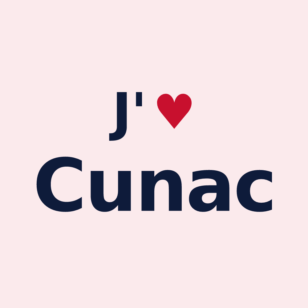 Magnet personnalisé Cunac — design J'aime Cunac