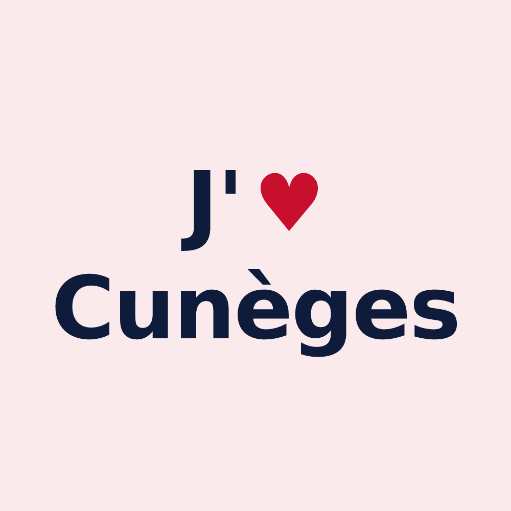 Magnet personnalisé Cunèges — design J'aime Cunèges