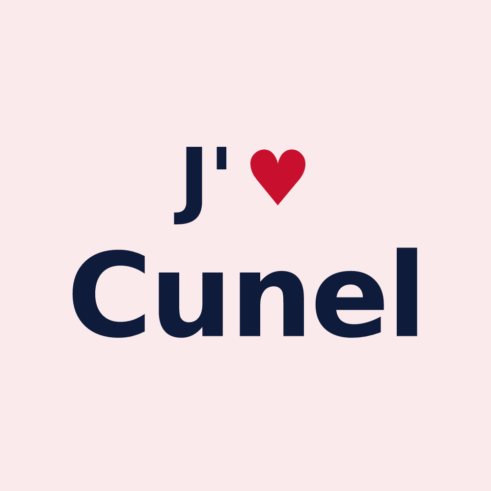 Magnet personnalisé Cunel — design J'aime Cunel