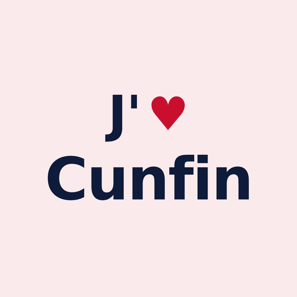 Magnet personnalisé Cunfin — design J'aime Cunfin