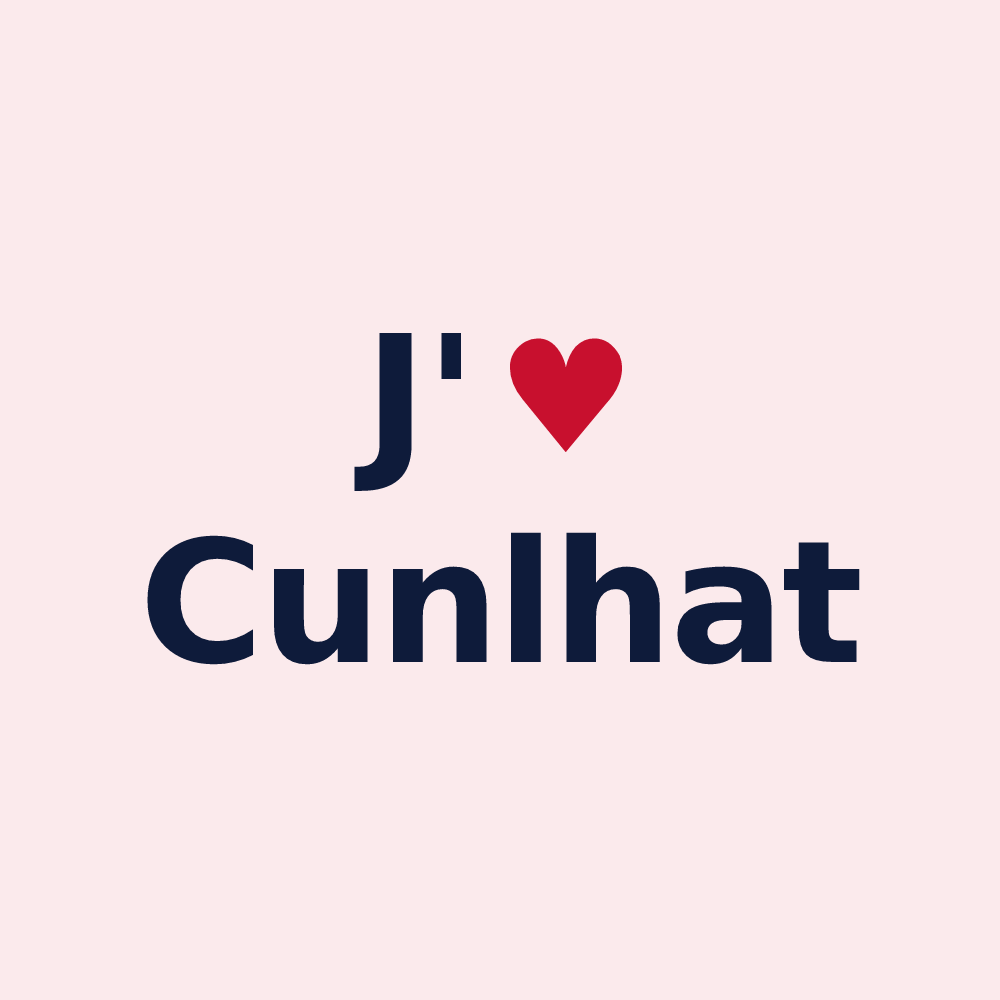 Magnet personnalisé Cunlhat — design « J'aime Cunlhat » imprimé sur le magnet