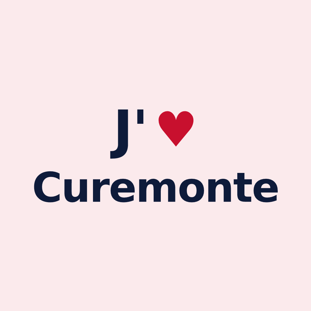 Magnet personnalisé Curemonte — design J'aime Curemonte