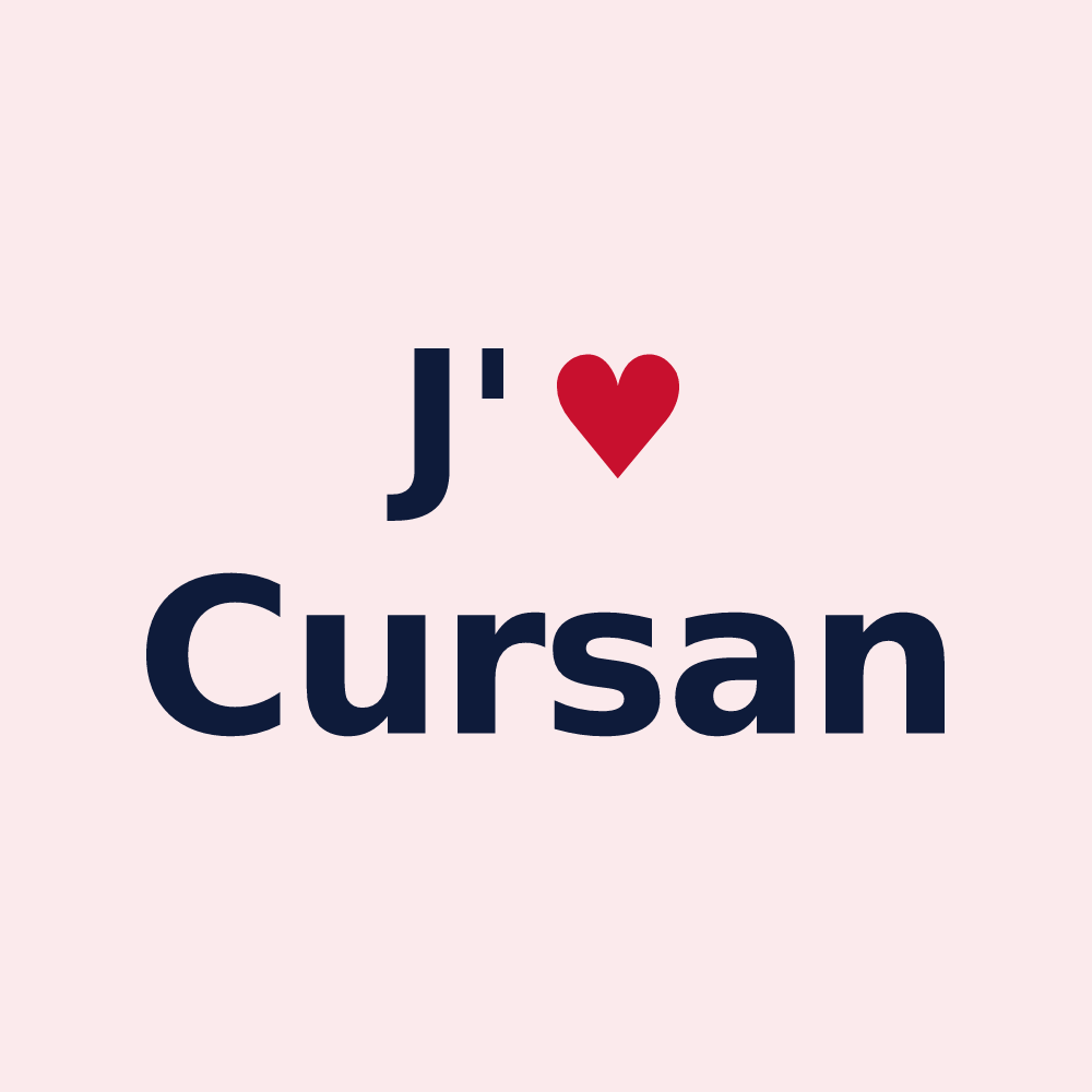 Magnet personnalisé Cursan — design J'aime Cursan
