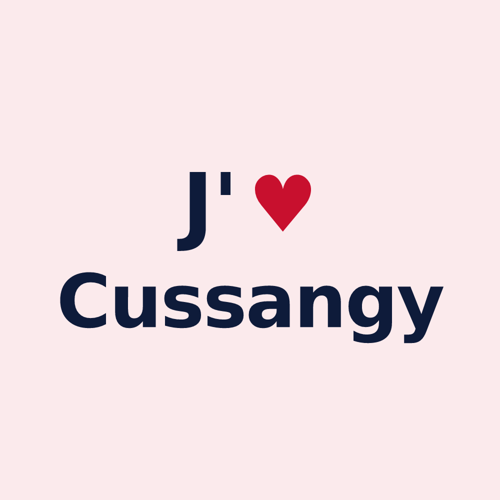 Magnet personnalisé Cussangy — design J'aime Cussangy