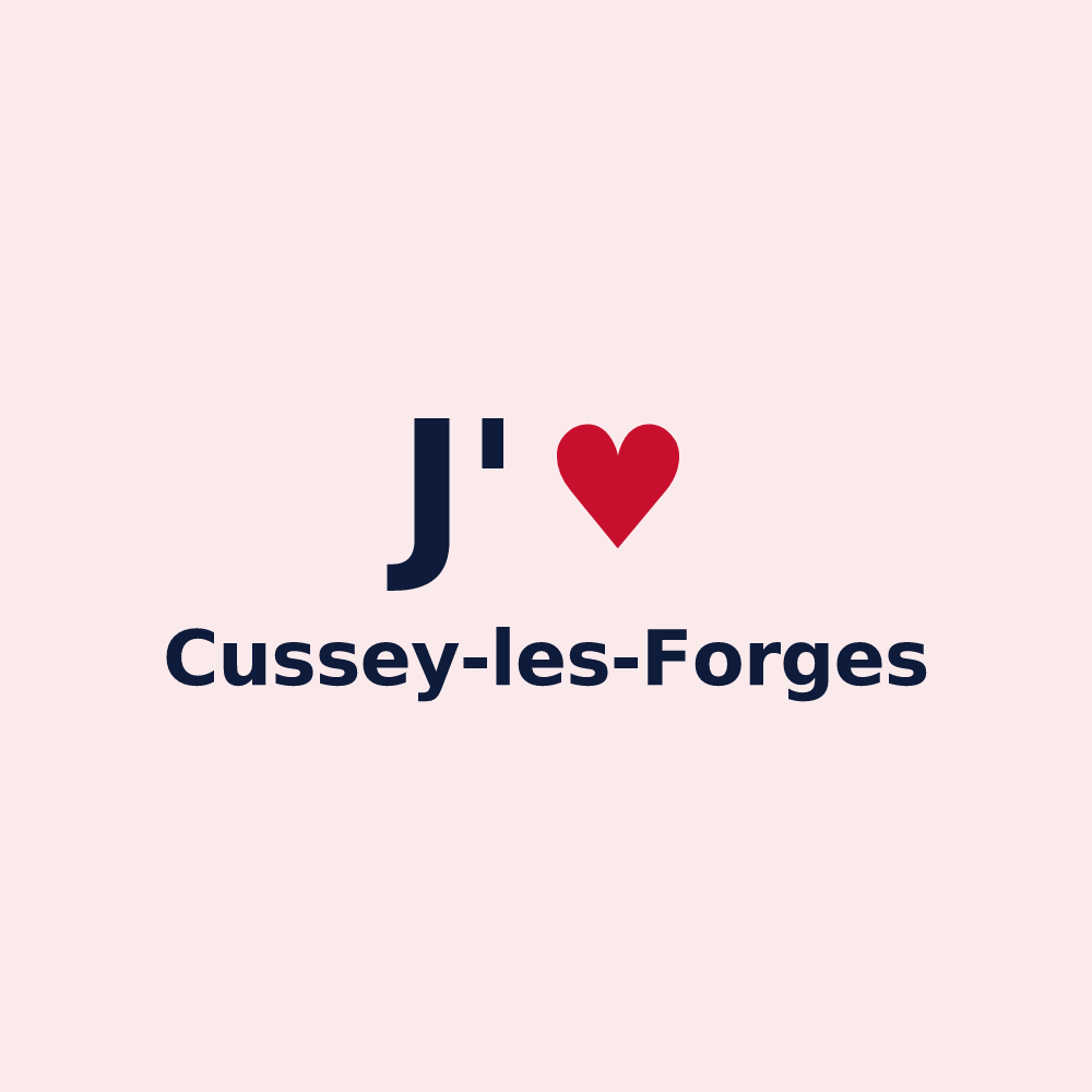 Magnet personnalisé Cussey-les-Forges — design J'aime Cussey-les-Forges