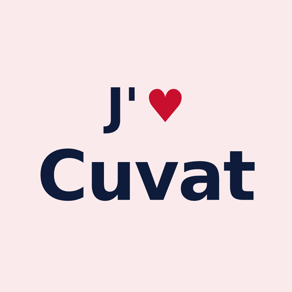 Magnet personnalisé Cuvat — design J'aime Cuvat