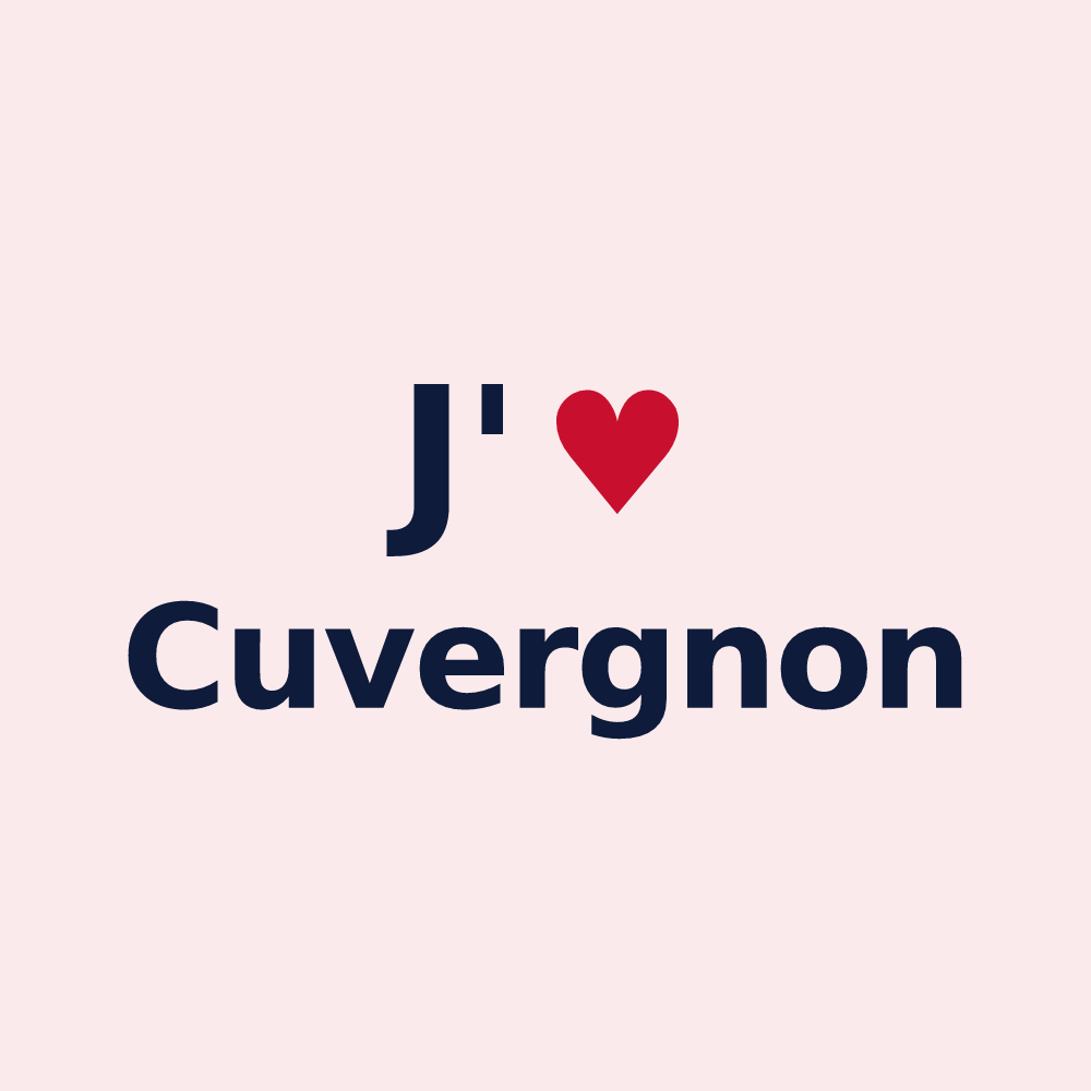 Magnet personnalisé Cuvergnon — design J'aime Cuvergnon