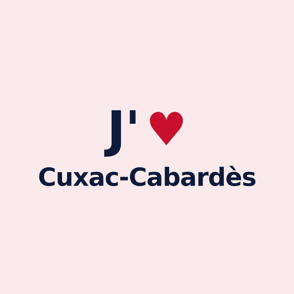 Magnet personnalisé Cuxac-Cabardès — design « J'aime Cuxac-Cabardès » imprimé sur le magnet