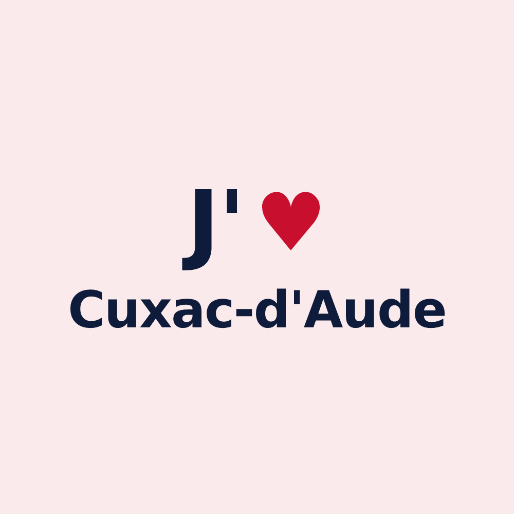 Magnet personnalisé Cuxac-d'Aude — design « J'aime Cuxac-d'Aude » imprimé sur le magnet