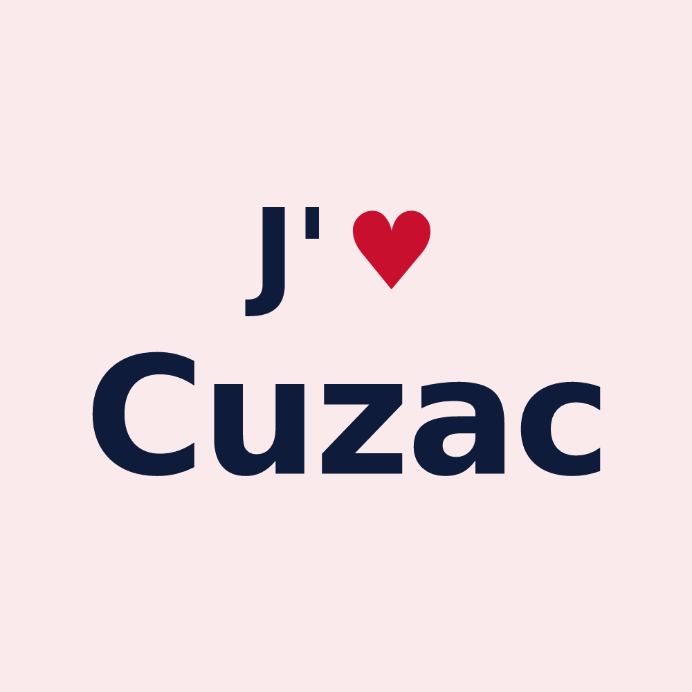 Magnet personnalisé Cuzac — design J'aime Cuzac