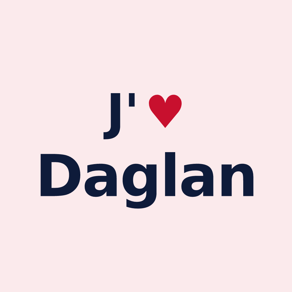 Magnet personnalisé Daglan — design J'aime Daglan