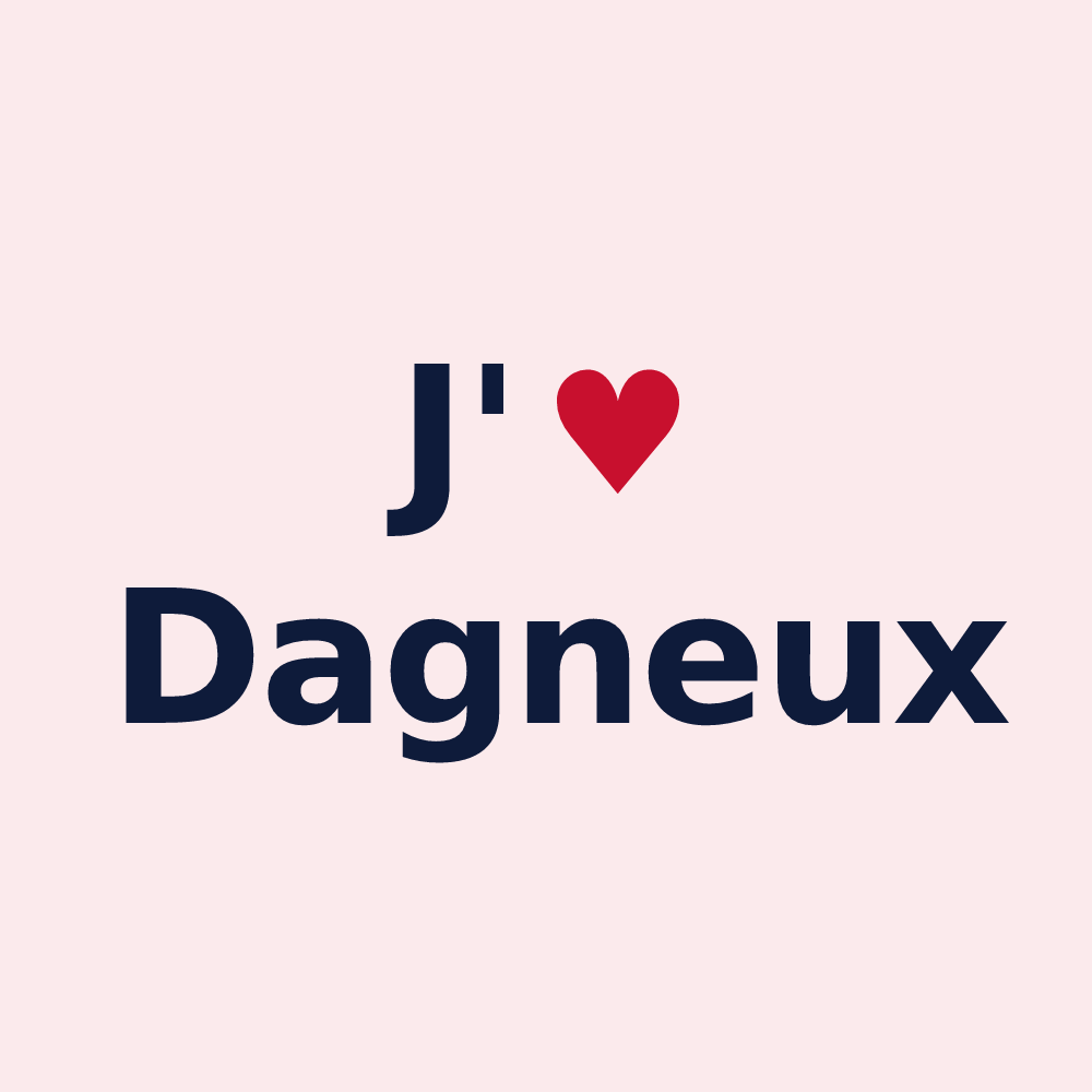Magnet personnalisé Dagneux — design « J'aime Dagneux » imprimé sur le magnet