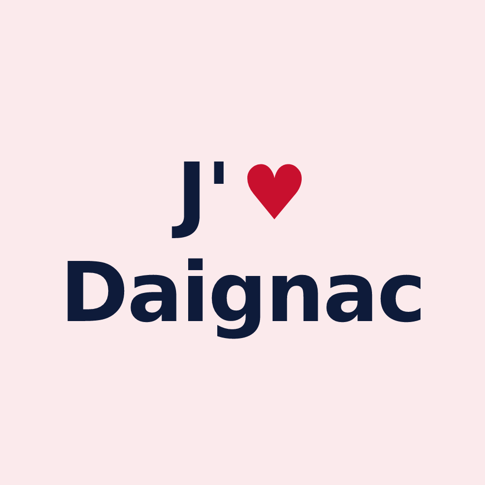 Magnet personnalisé Daignac — design J'aime Daignac