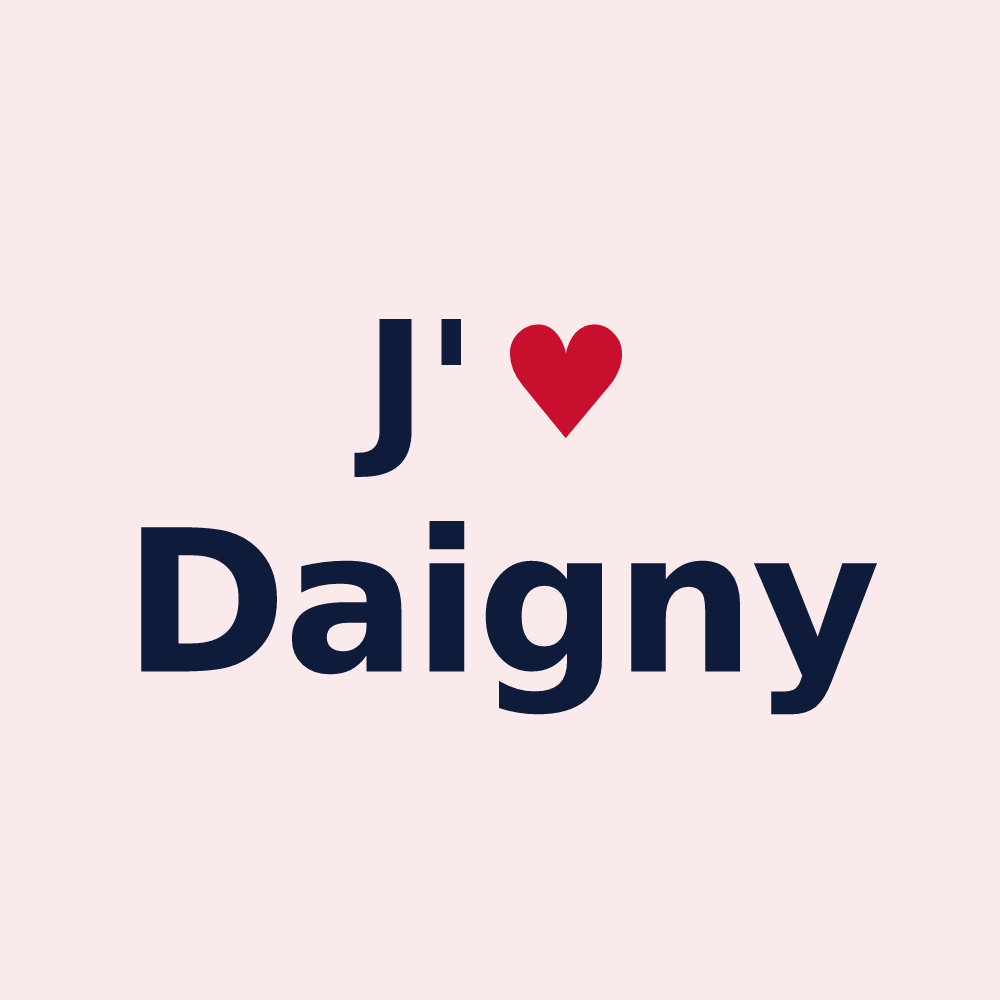 Magnet personnalisé Daigny — design J'aime Daigny