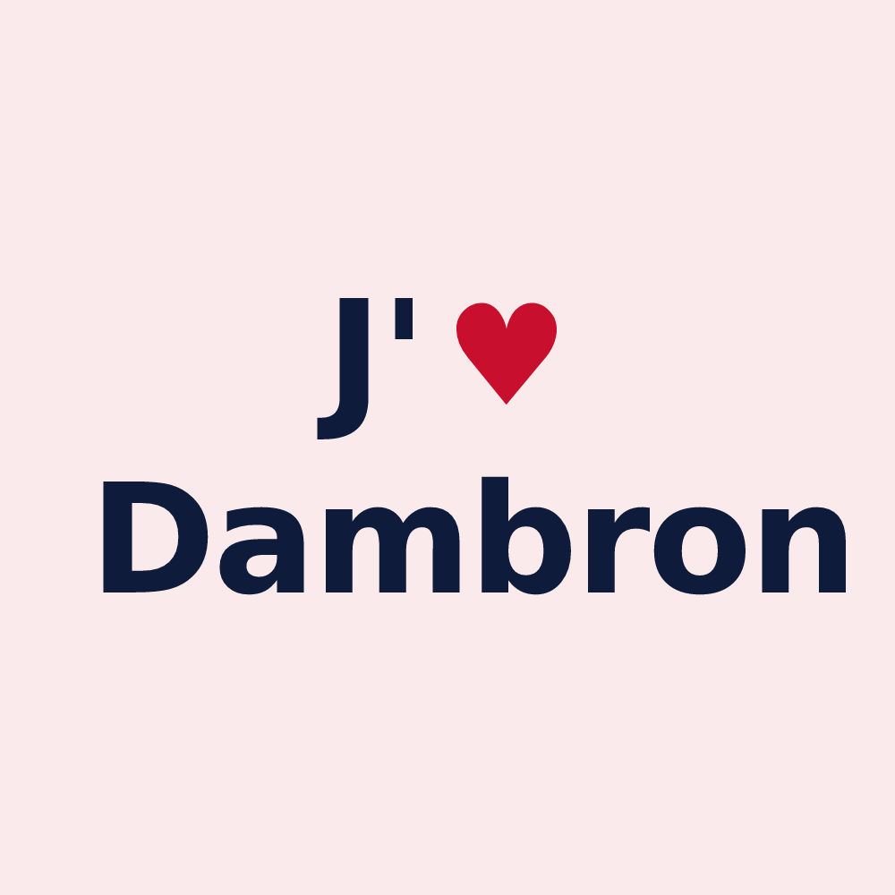 Magnet personnalisé Dambron — design J'aime Dambron