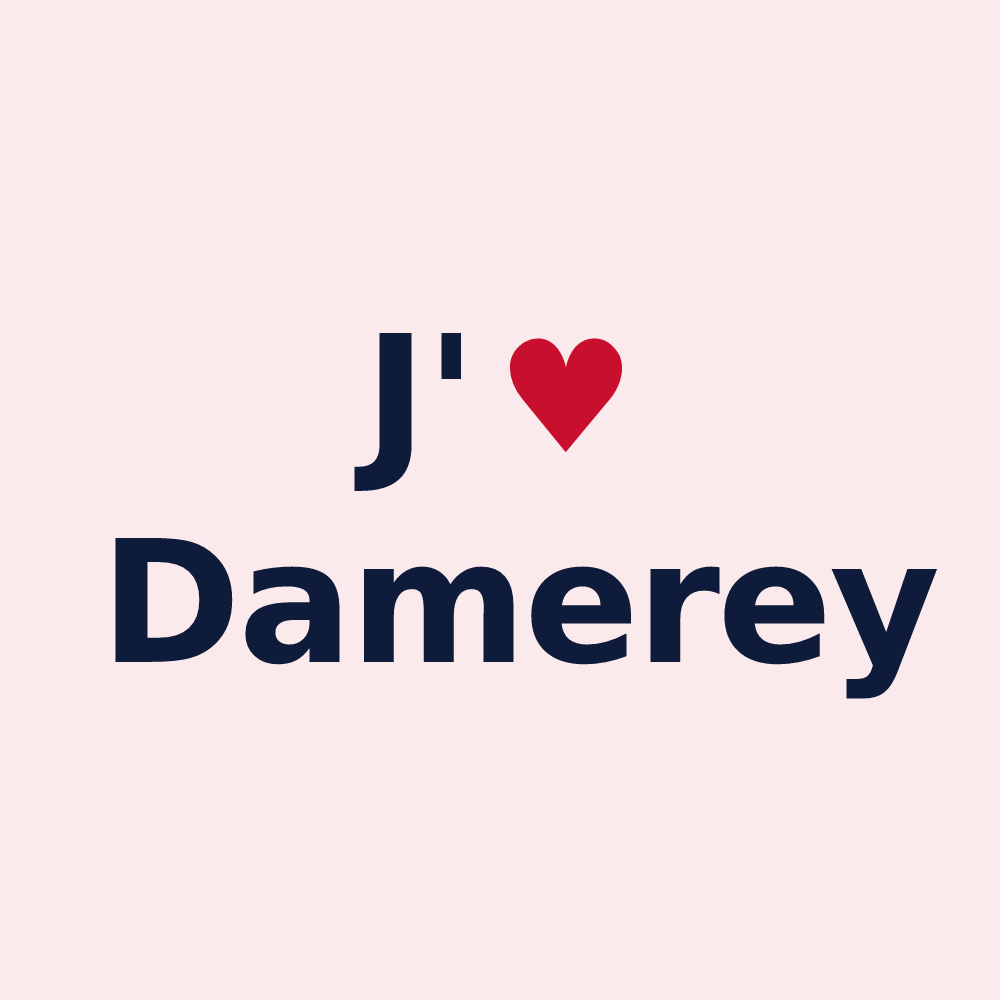 Magnet personnalisé Damerey — design J'aime Damerey