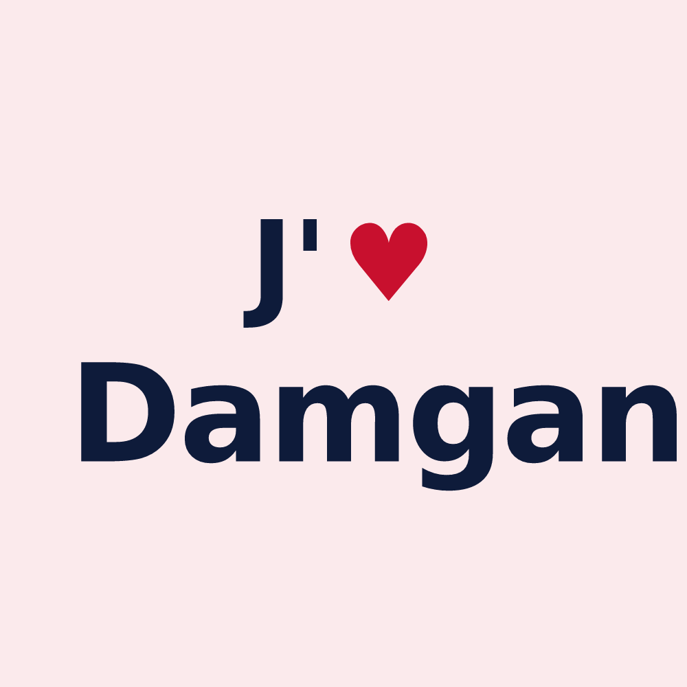 Magnet personnalisé Damgan — design J'aime Damgan