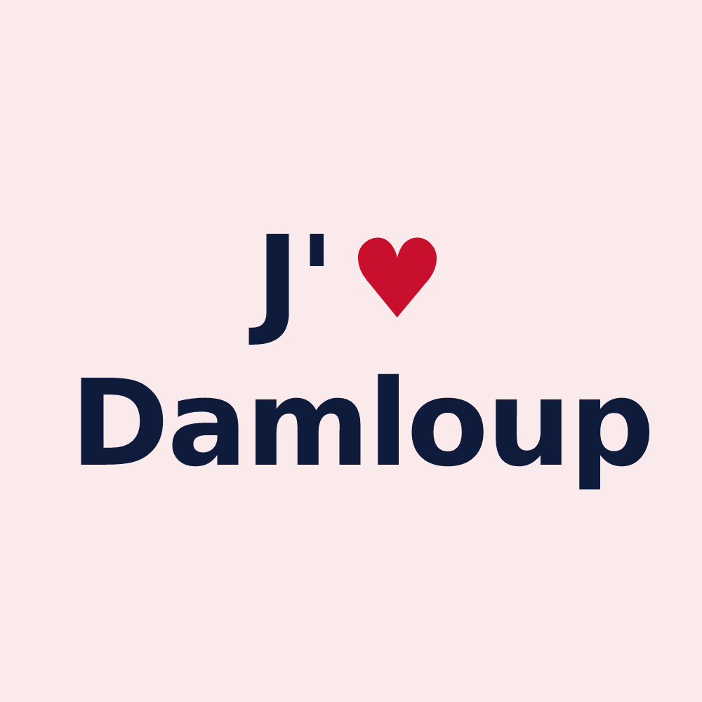 Magnet personnalisé Damloup — design J'aime Damloup