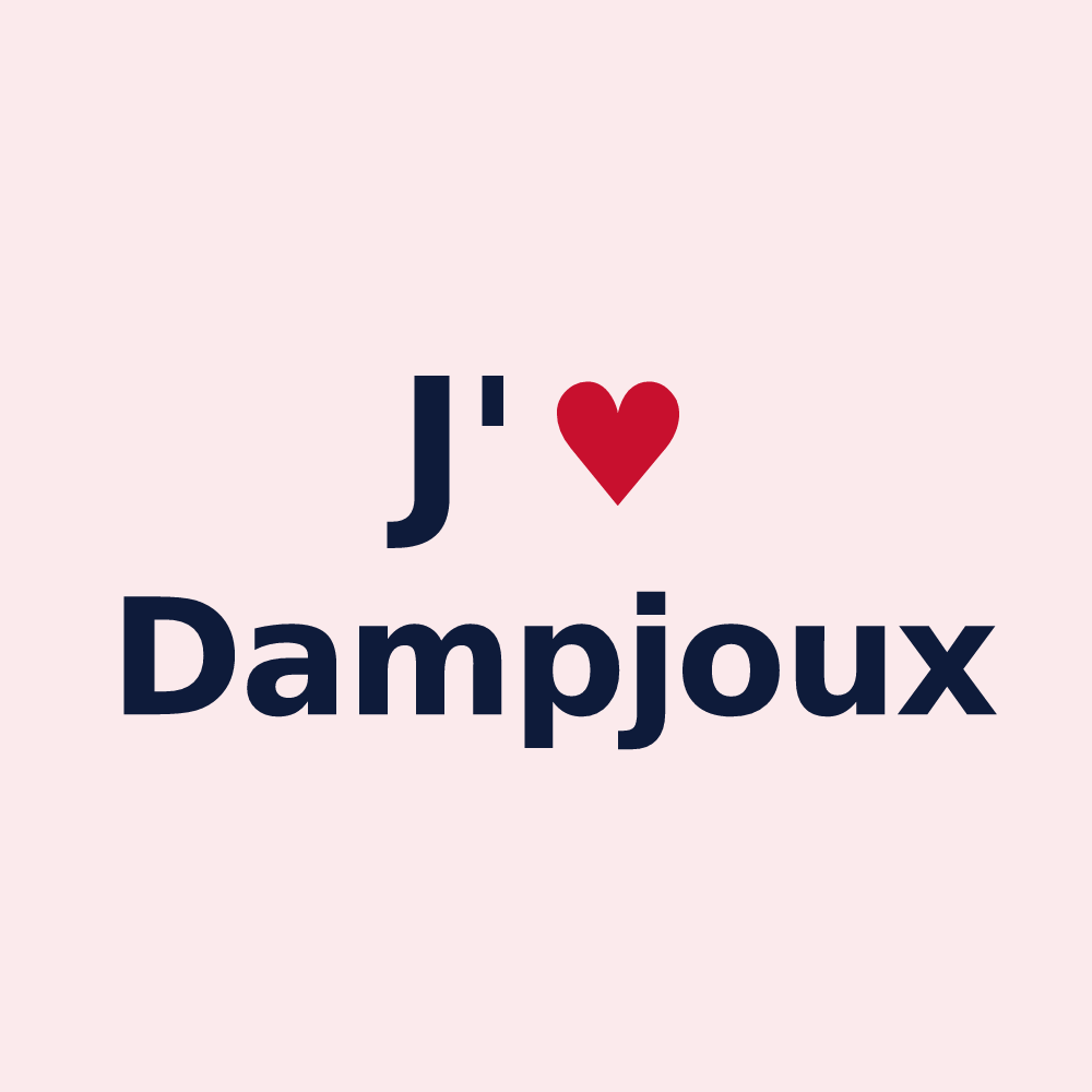Magnet personnalisé Dampjoux — design J'aime Dampjoux