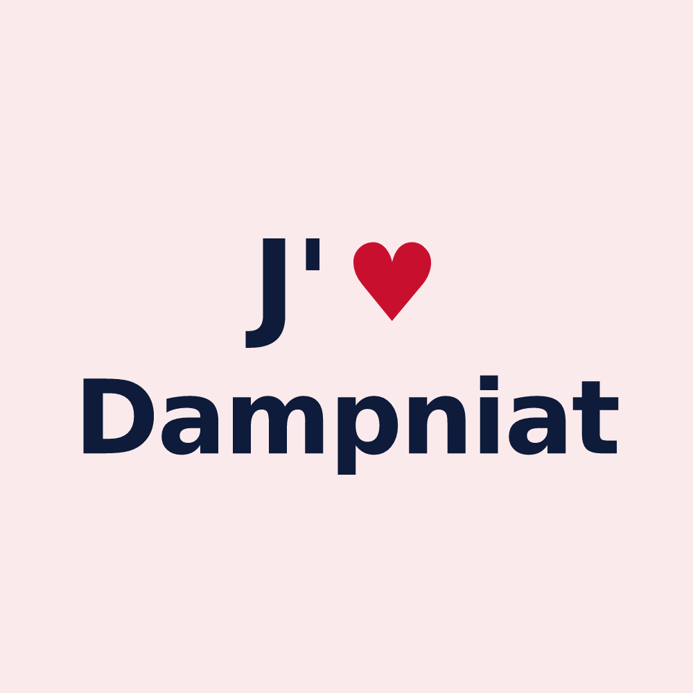 Magnet personnalisé Dampniat — design J'aime Dampniat