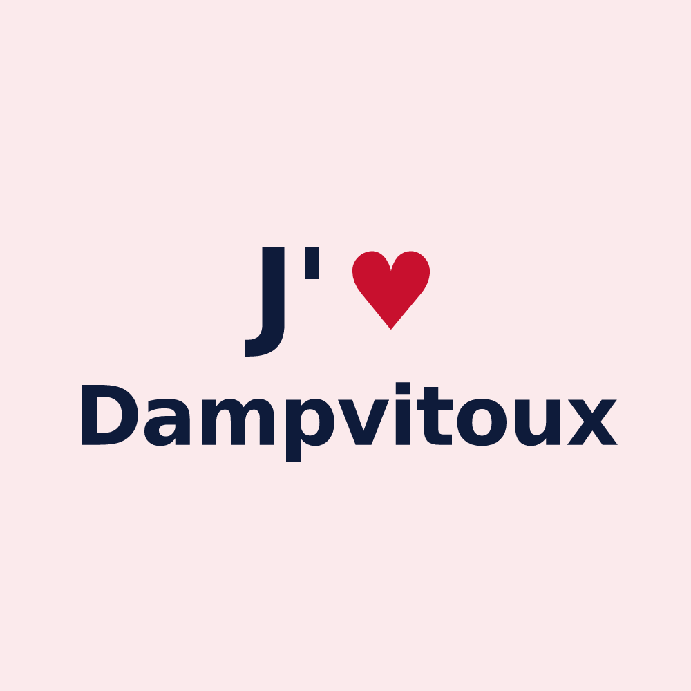 Magnet personnalisé Dampvitoux — design « J'aime Dampvitoux » imprimé sur le magnet