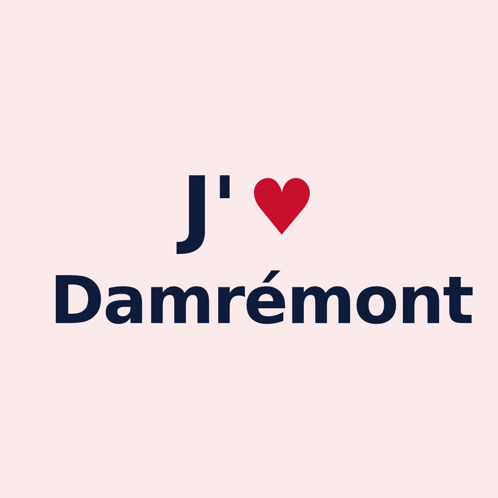 Magnet personnalisé Damrémont — design J'aime Damrémont