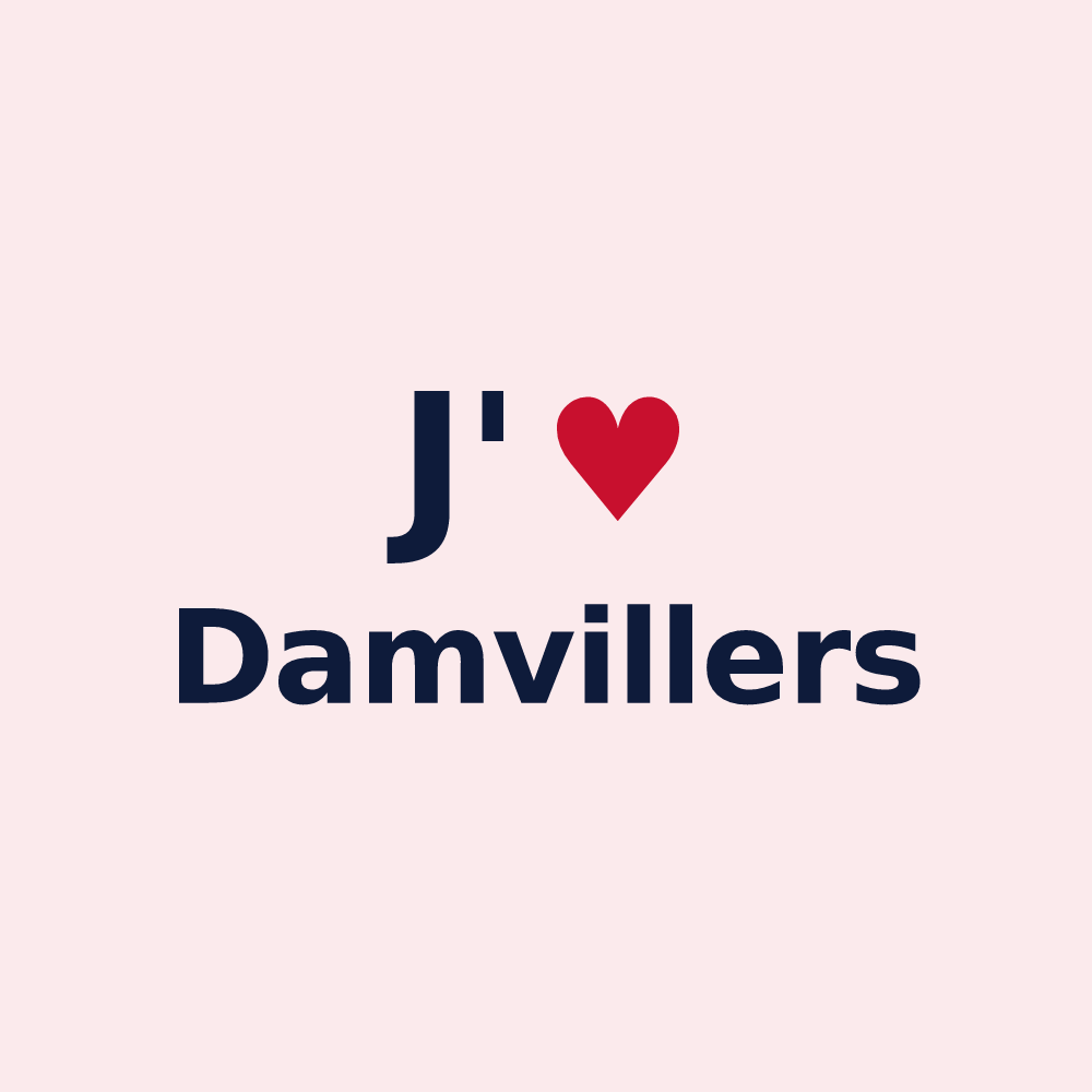 Magnet personnalisé Damvillers — design J'aime Damvillers