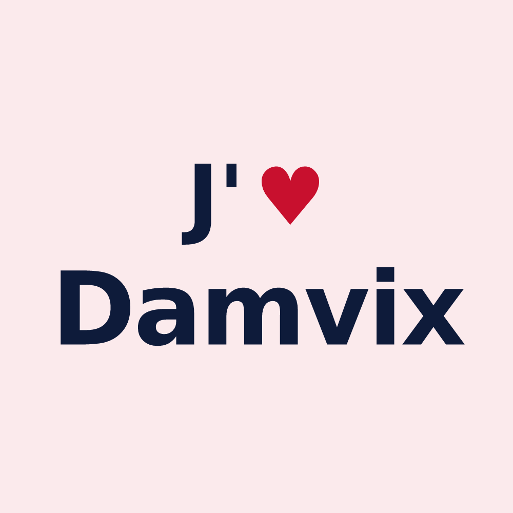 Magnet personnalisé Damvix — design J'aime Damvix